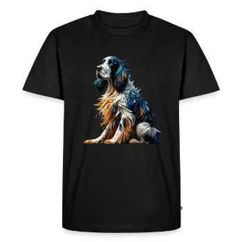 Polygon Art Setter Anglais Setter Laverack - T-shirt Premium bio Homme - noir - Devant - Nico (187cm)