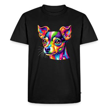 Jouet Pop Art coloré Fox Terrier Jouet américain - T-shirt Premium bio Homme - noir - Devant - Nico (187cm)