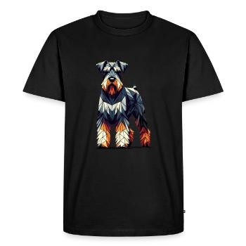 Geometric Art Giant Schnauzer Schnauzers - Men's Premium Organic T-Shirt - black - Front - Nico (187cm)