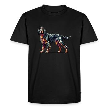Geometric Art Gordon Setter Setters - Men's Premium Organic T-Shirt - black - Front - Nico (187cm)