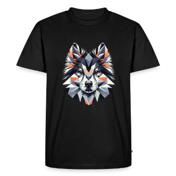 Geometric Art Icelandic Sheepdog - Men's Premium Organic T-Shirt - black - Front - Nico (187cm)