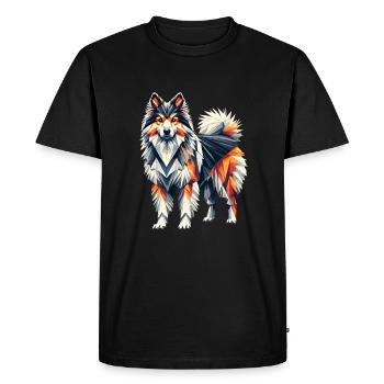 Geometric Art Icelandic Sheepdog - Men's Premium Organic T-Shirt - black - Front - Nico (187cm)