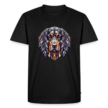Geometric Art Irish Water Spaniel Spaniels - Men's Premium Organic T-Shirt - black - Front - Nico (187cm)