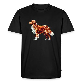 Geometric Art Nova Scotia Duck Tolling Retriever - Men's Premium Organic T-Shirt - black - Front - Nico (187cm)