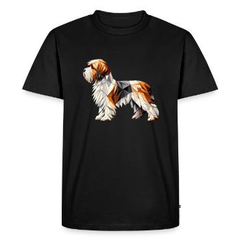 Geometric Art Petit Basset Griffon Vendéen PBGV - Men's Premium Organic T-Shirt - black - Front - Nico (187cm)