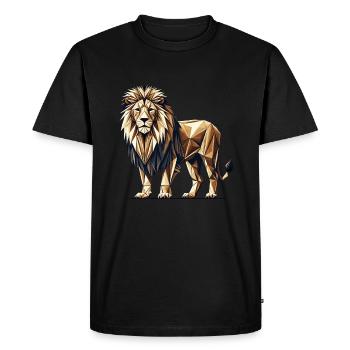Geometric Art Lion Africa Safari Zoo Lions Leo - Men's Premium Organic T-Shirt - black - Front - Nico (187cm)