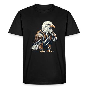 Geometric Art Bald Eagle Bald Eagles - Men's Premium Organic T-Shirt - black - Front - Nico (187cm)