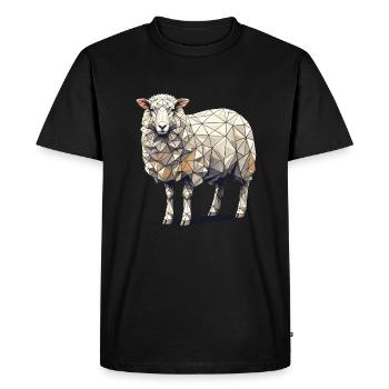 Geometric Art Lambs Farm Animal Lamb Sheep - Men's Premium Organic T-Shirt - black - Front - Nico (187cm)
