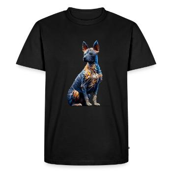 Polygon Art Chien Nu Péruvien - T-shirt Premium bio Homme - noir - Devant - Nico (187cm)