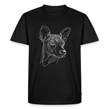 Line Art Peruvian Hairless Dog - Men's Premium Organic T-Shirt - black - Front - Nico (187cm)