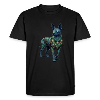 Mandala Art Peruvian Hairless Dog - Men's Premium Organic T-Shirt - black - Front - Nico (187cm)