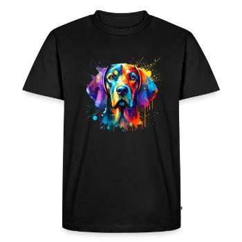 Éclaboussure colorée Art Plott Chien Plott Chien - T-shirt Premium bio Homme - noir - Devant - Nico (187cm)