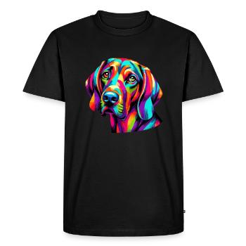 Pop Art coloré Plott Hound Chien Plott - T-shirt Premium bio Homme - noir - Devant - Nico (187cm)
