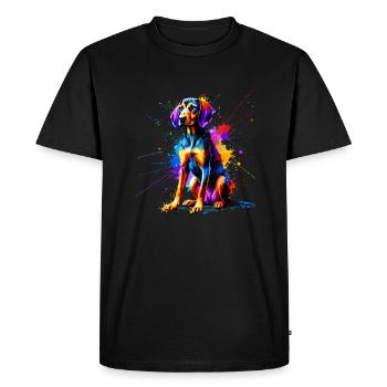 Éclaboussure colorée Art Plott Chien Plott Chien - T-shirt Premium bio Homme - noir - Devant - Nico (187cm)