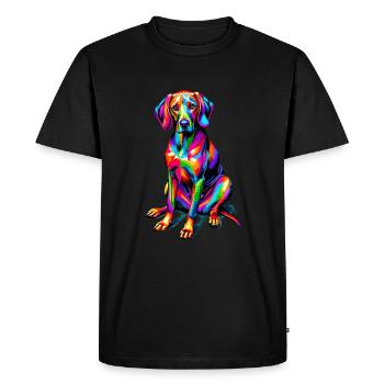 Pop Art coloré Plott Hound Chien Plott - T-shirt Premium bio Homme - noir - Devant - Nico (187cm)
