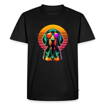 Lunettes de soleil rétro coucher de soleil Plott Hound Plott Dog - T-shirt Premium bio Homme - noir - Devant - Nico (187cm)