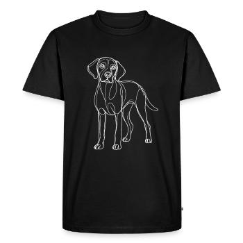 Dessin au trait Plott Chien Plott Chien - T-shirt Premium bio Homme - noir - Devant - Nico (187cm)