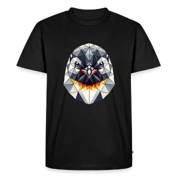 Geometric Art Penguin Penguins - Men's Premium Organic T-Shirt - black - Front - Nico (187cm)