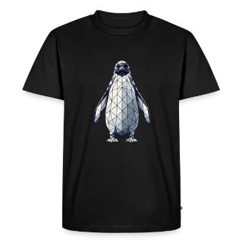Geometric Art Penguin Penguins - Men's Premium Organic T-Shirt - black - Front - Nico (187cm)