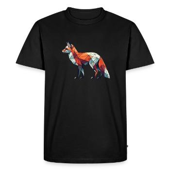 Art Géométrique Renards Renards - T-shirt Premium bio Homme - noir - Devant - Nico (187cm)