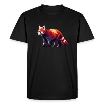 Art Géométrique Panda Rouge Ours Pandas - T-shirt Premium bio Homme - noir - Devant - Nico (187cm)
