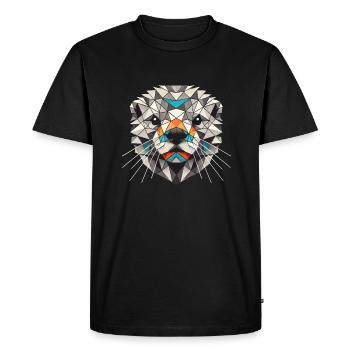 Geometrische Kunst Otter - Männer Premium Bio T-Shirt - Schwarz - Vorne - Nico (187cm)
