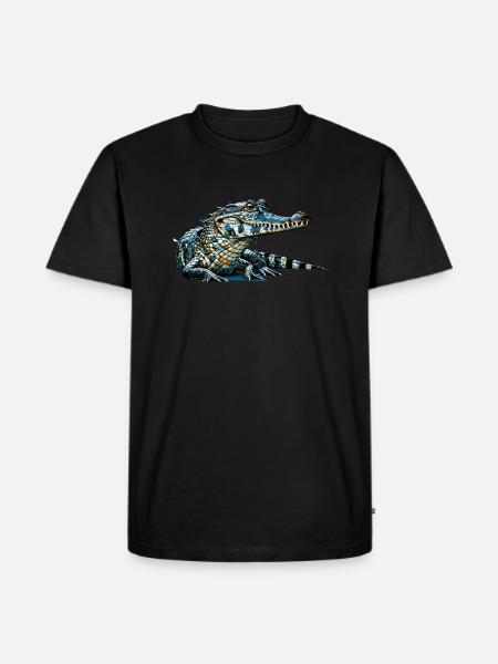 Polygon Art Gharial Gharials - Men's Premium Organic T-Shirt - black