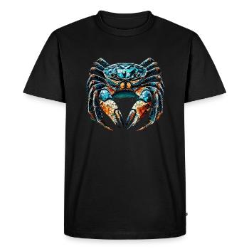 Polygon Art Crab Crabs - Men's Premium Organic T-Shirt - black - Front - Nico (187cm)
