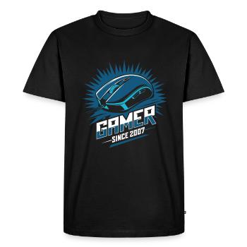 Gamer Since 2007 Geek Birthday Gift - Men's Premium Organic T-Shirt - black - Front - Nico (187cm)
