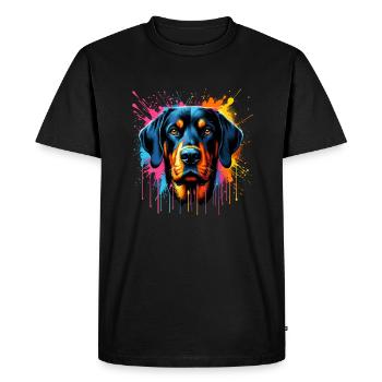 Coloré Splash Art Bavarian Mountain Scent Hound - T-shirt Premium bio Homme - noir - Devant - Nico (187cm)