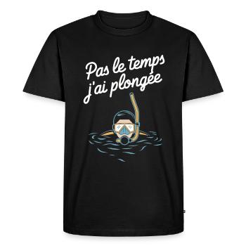 No time I dived underwater humor - Men's Premium Organic T-Shirt - black - Front - Nico (187cm)