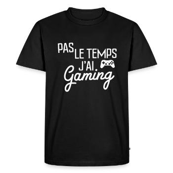 No Time I Have Gaming Gamer Gift - Men's Premium Organic T-Shirt - black - Front - Nico (187cm)