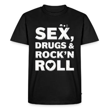 Sex, Drugs and Rock'n'Roll - Men's Premium Organic T-Shirt - black - Front - Nico (187cm)