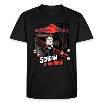 Scream If You Oser Horreur Artwork - T-shirt Premium bio Homme - noir - Devant - Nico (187cm)