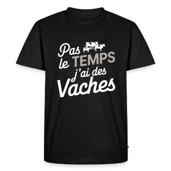 No Time I Have Cows Farmer Gift - Men's Premium Organic T-Shirt - black - Front - Nico (187cm)