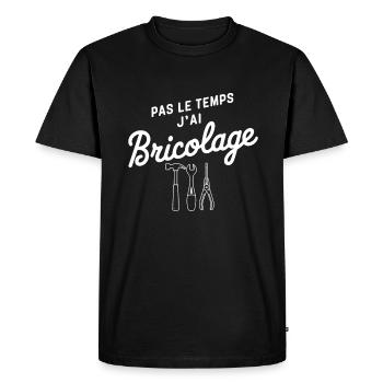Pas Le Temps J'ai Bricolage Passion DIY Bricoleur - T-shirt Premium bio Homme - noir - Devant - Nico (187cm)