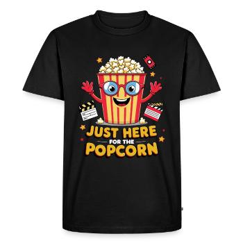 Fun Popcorn Design for Movie Fans - Men's Premium Organic T-Shirt - black - Front - Nico (187cm)