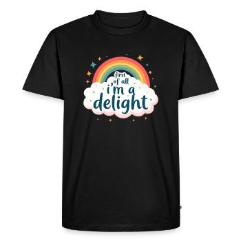 First, I'm a delight - Men's Premium Organic T-Shirt - black - Front - Nico (187cm)