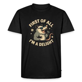 First of all, I'm a delight-opossum, I'm a - Men's Premium Organic T-Shirt - black - Front - Nico (187cm)