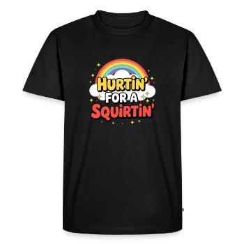 Hurtin' For A Squirtin' Raunchy for Adults - Men's Premium Organic T-Shirt - black - Front - Nico (187cm)