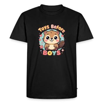 Toys Before Boys Raunchy Women's Embarrassing - Men's Premium Organic T-Shirt - black - Front - Nico (187cm)