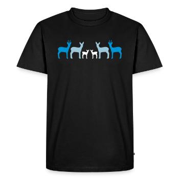 Deer stand together vekt - Men's Premium Organic T-Shirt - black - Front - Nico (187cm)