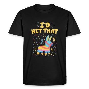 Je frapperais QUE PINATA - Pour les fans Mexique - T-shirt Premium bio Homme - noir - Devant - Nico (187cm)