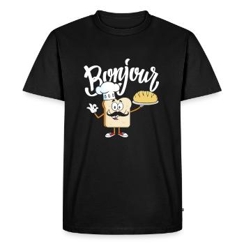 Bonjour Français Toast Pauvre Chevalier T-shirt - T-shirt Premium bio Homme - noir - Devant - Nico (187cm)