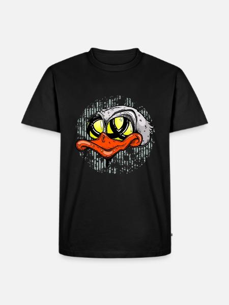 Lowbrowart Duck - Männer Premium Bio T-Shirt - Schwarz