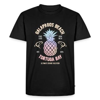 Galapagos Plage Tortuga Bay Ananas vacances voyage - T-shirt Premium bio Homme - noir - Devant - Nico (187cm)