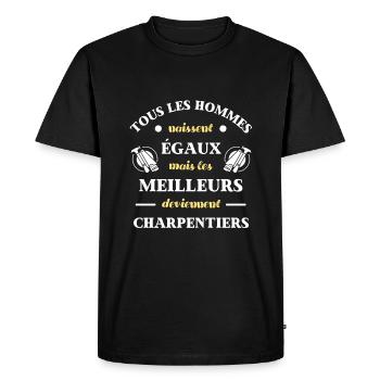 hommes égaux charpentier humour charpente cadeau - T-shirt Premium bio Homme - noir - Devant - Nico (187cm)