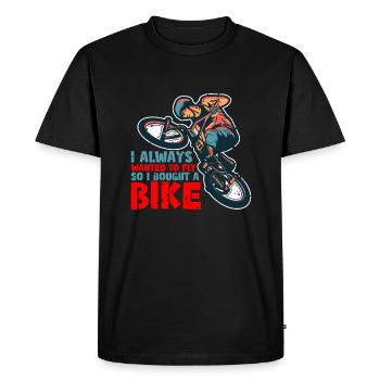 Les motards BMX qui aiment montrer leurs astuces - T-shirt Premium bio Homme - noir - Devant - Nico (187cm)