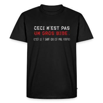 ceci n est pas un gros bide humour homme - T-shirt Premium bio Homme - noir - Devant - Nico (187cm)