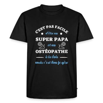 papa ostéopathe humour ostéopathie homme cadeau - T-shirt Premium bio Homme - noir - Devant - Nico (187cm)